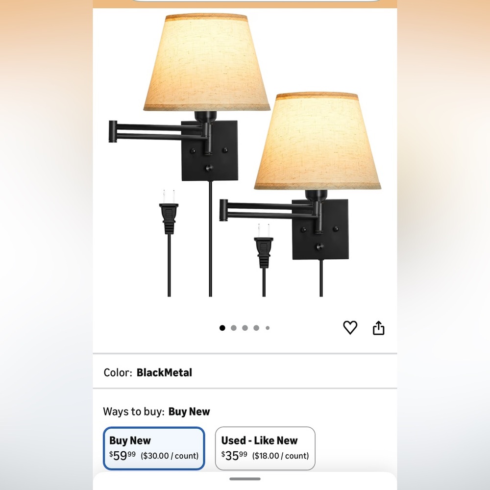 Black Metal Wall Sconce with Beige Shade